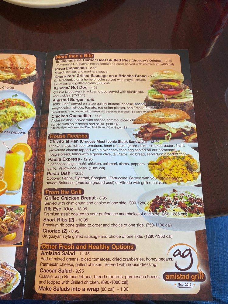 Menu at Amistad Grill Restaurant, Homestead