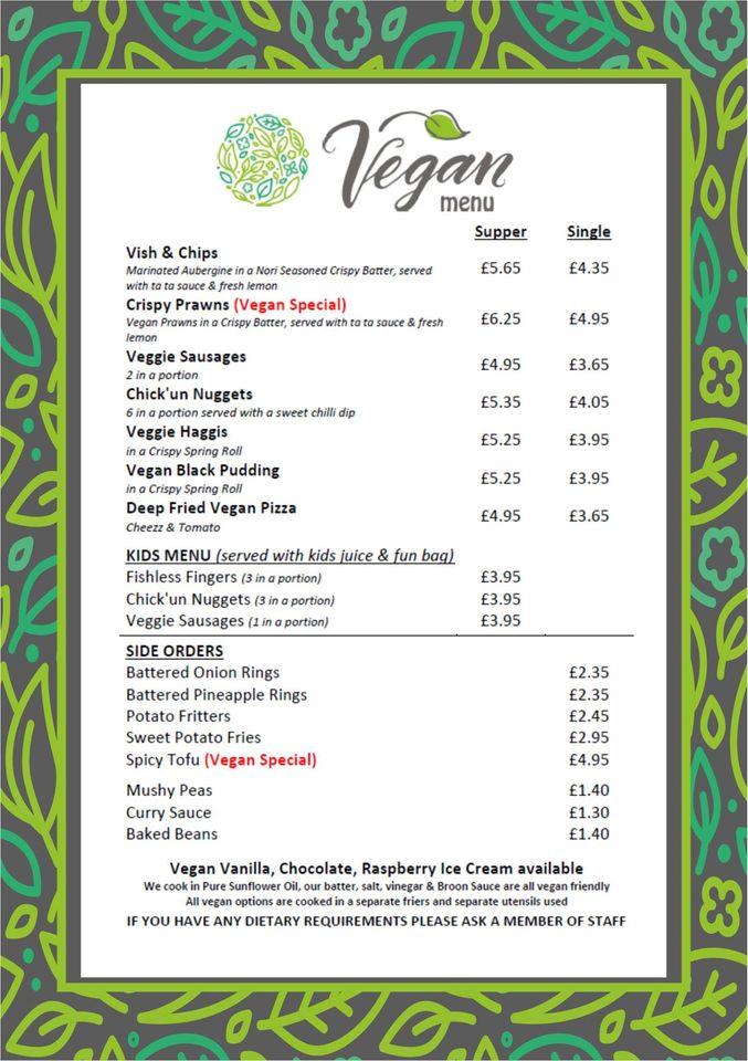 Menu at Land & Sea Fish & Chip Shop fast food, Polmont
