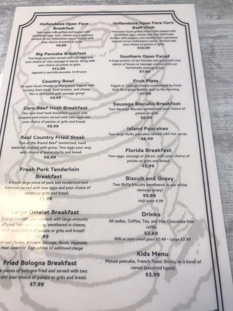 Menu at Merritt (My) Island Pancake House restaurant, Merritt Island