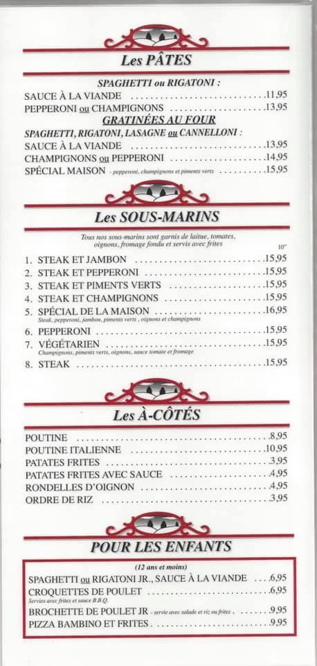Menu au Restaurant le Villageois VAL-DAVID, Val-David