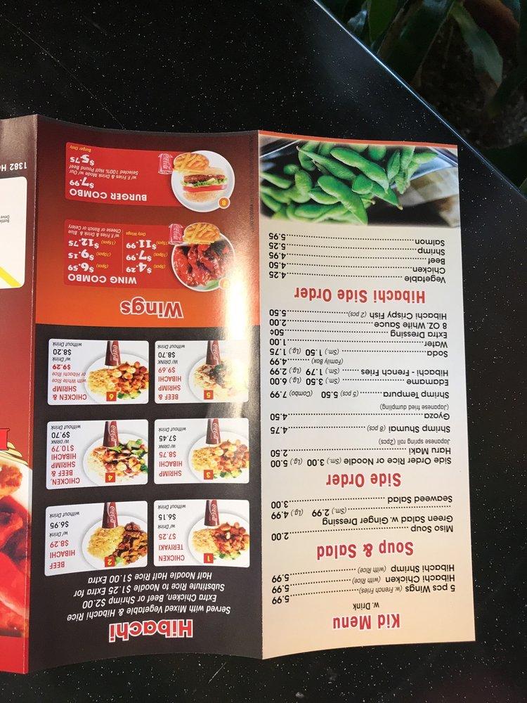 Menu at Hibachi & Wings restaurant, Deltona