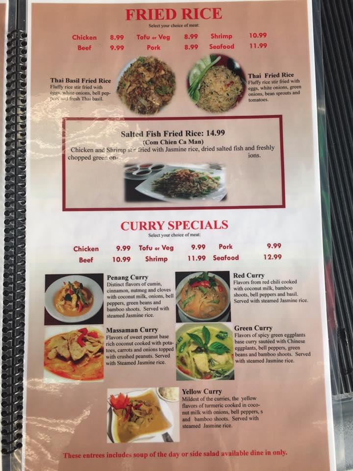 Menu at Viet Thai Bistro restaurant, Alexandria