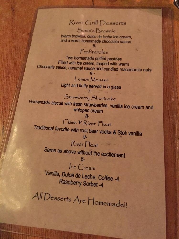 Menu at River Grill pub & bar, Tahoe City