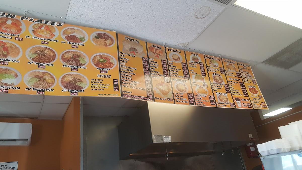 Menu at Pancho Villas restaurant, Mohave Valley