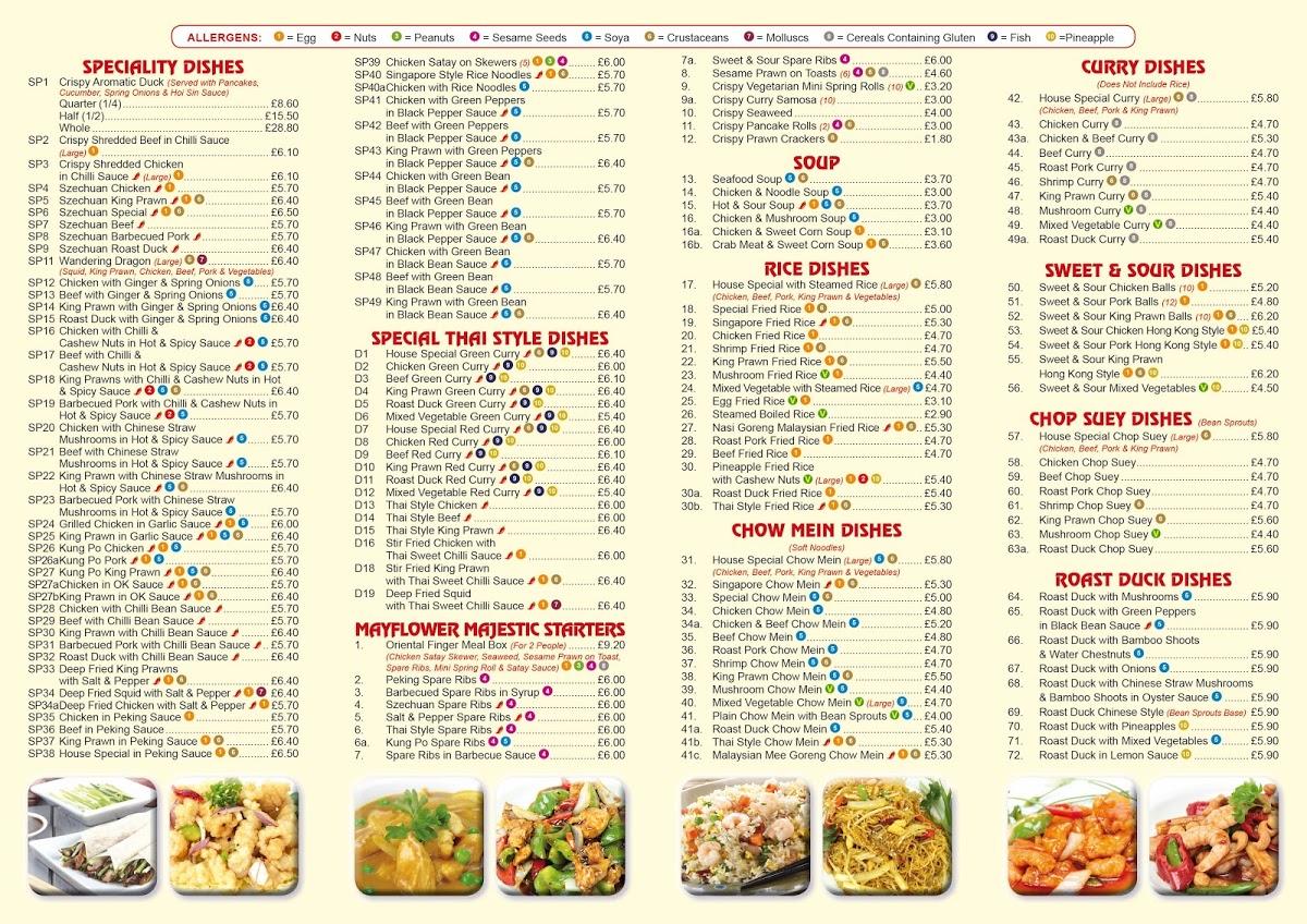 Menu at Mayflower Chinese Takeaway fast food, Cambridge