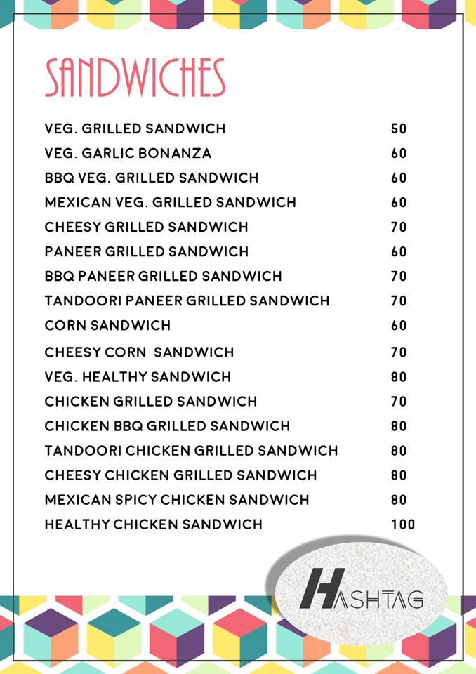 Hashtag menu