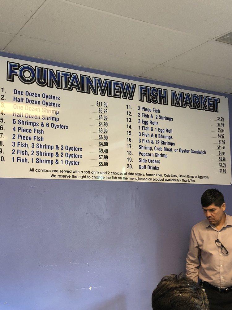 Menu at Fountain View Fish Market restaurant, Houston