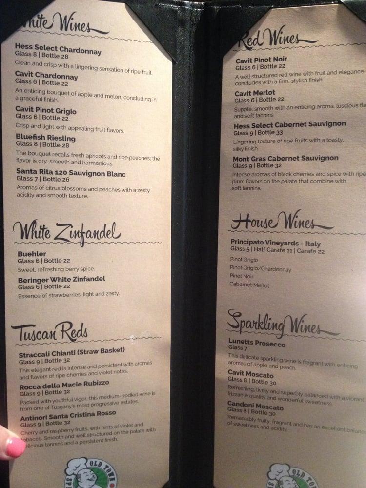 Menu at Old Town Spaghetti Store restaurant, Jackson, 550 Carriage House Dr