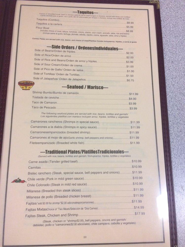 Menu at La Fiesta Market restaurant, Lakeport