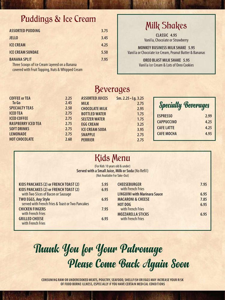 Menu at Mom's Golden Griddle restaurant, Manalapan Township