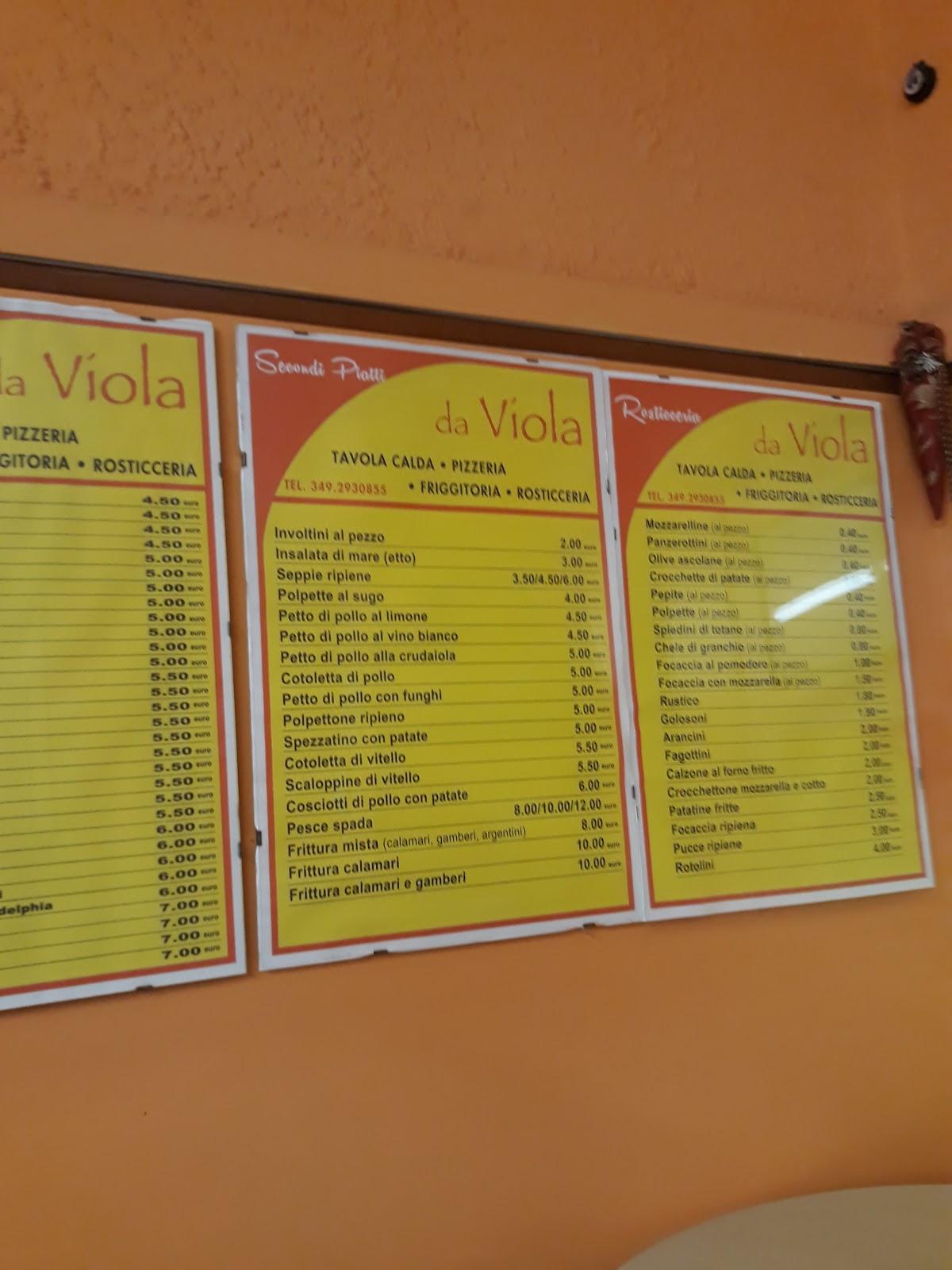 Menu at Tavola Calda da Viola restaurant, Torre Dell'orso