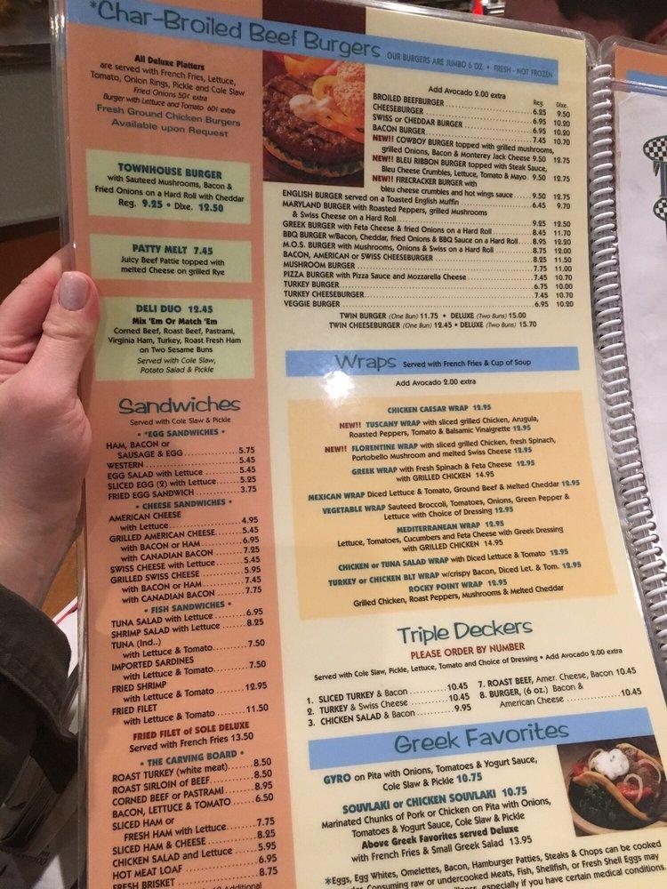 Menu at Zona Out East Diner restaurant, Rocky Point