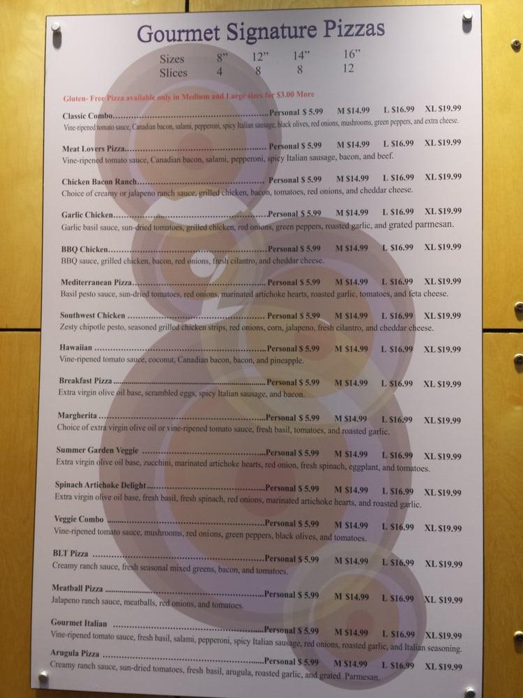 Menu at Gourmet Crust Pizza pizzeria, Burbank