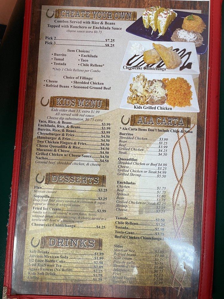 Menu at LA HACIENDA MEXICAN GRILL restaurant, Joplin