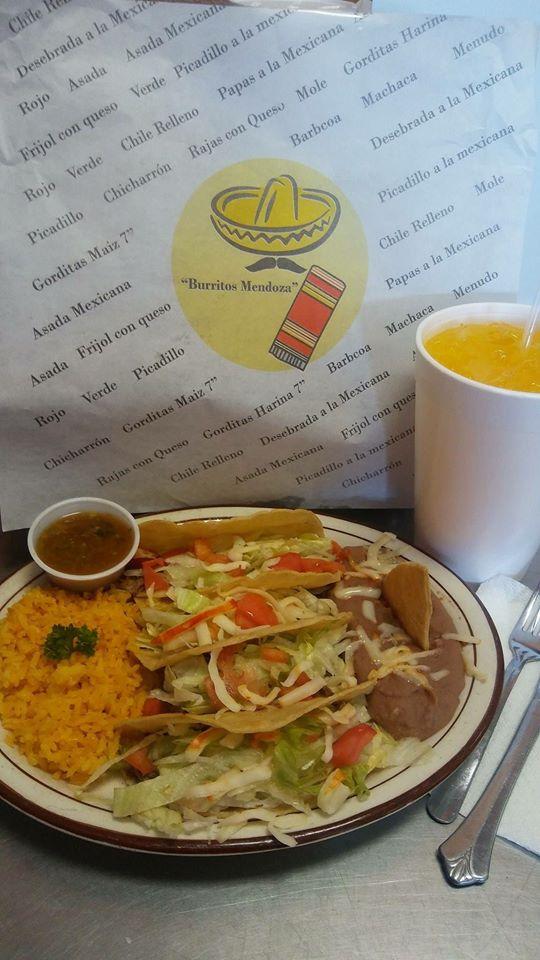 Menu at Burritos Mendoza restaurant, Anthony