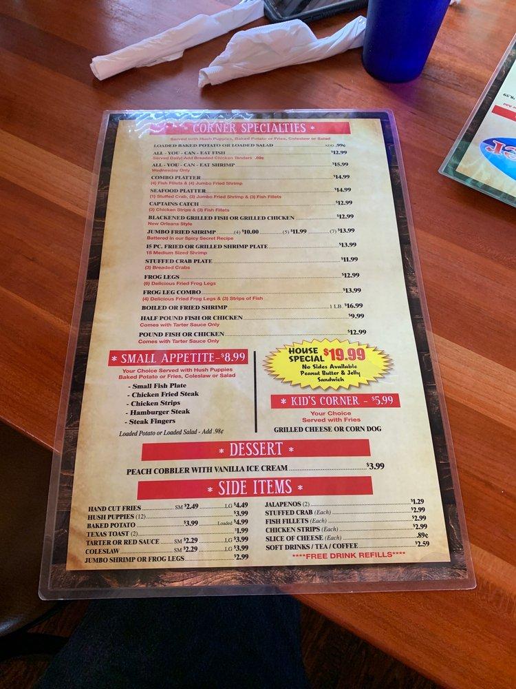 Menu at Catfish Corner restaurant, Abilene