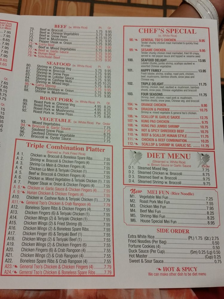 Menu At Manna Restaurant, Springfield