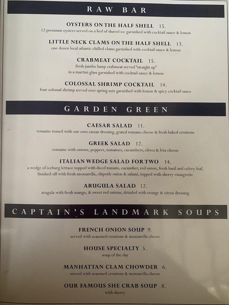 Menu at Captain's Inn pub & bar, Lacey Township