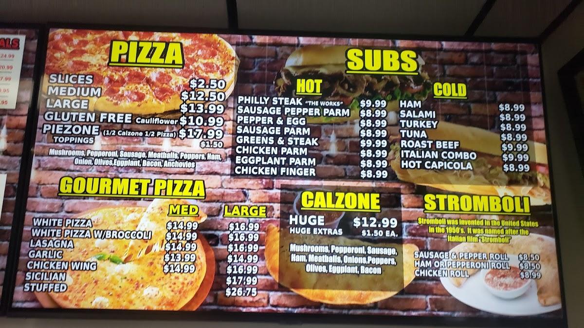 Menu at Sinatra's Pizzeria -Rome, Rome