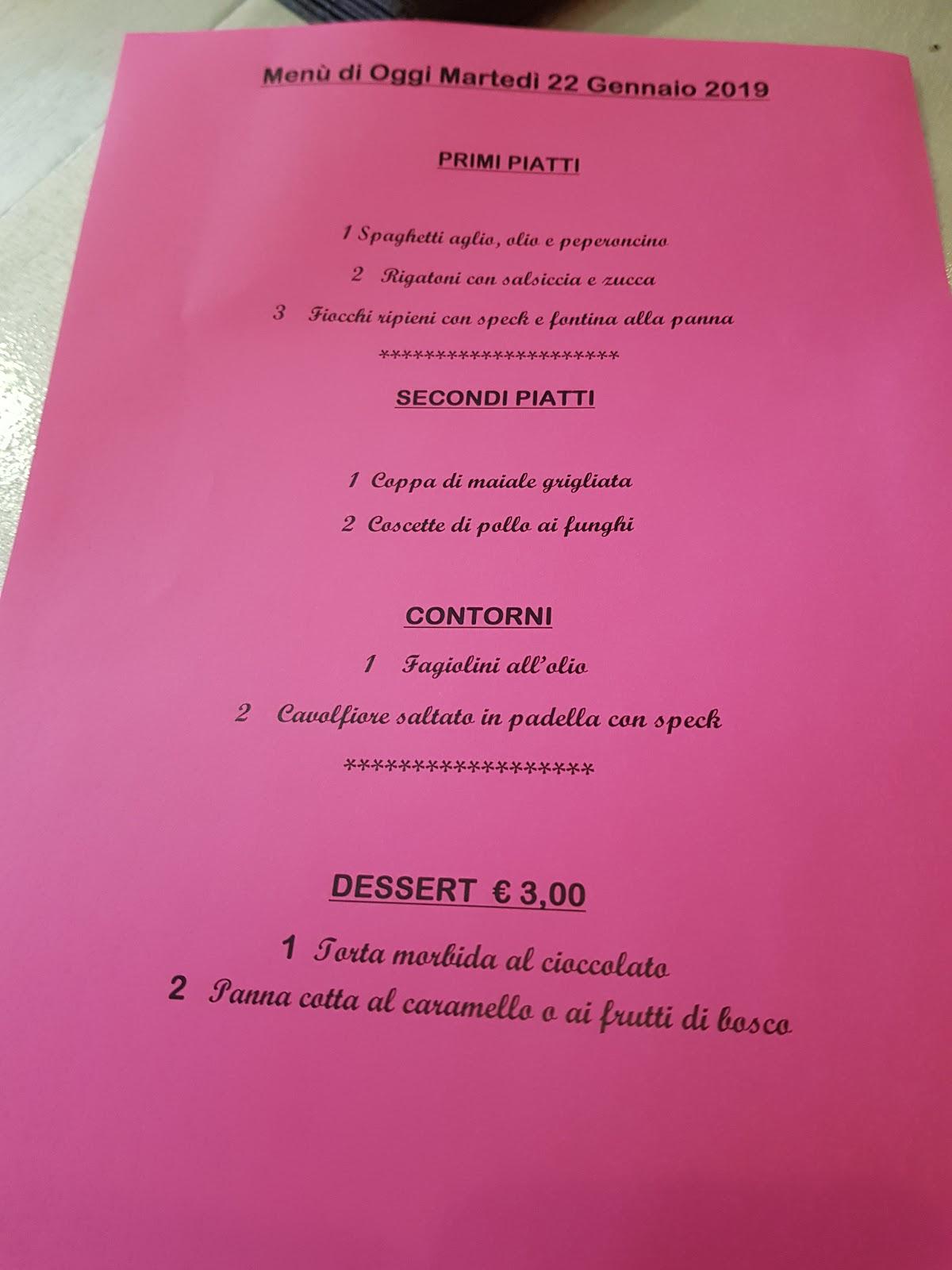 Menu di Tappo e Spago 