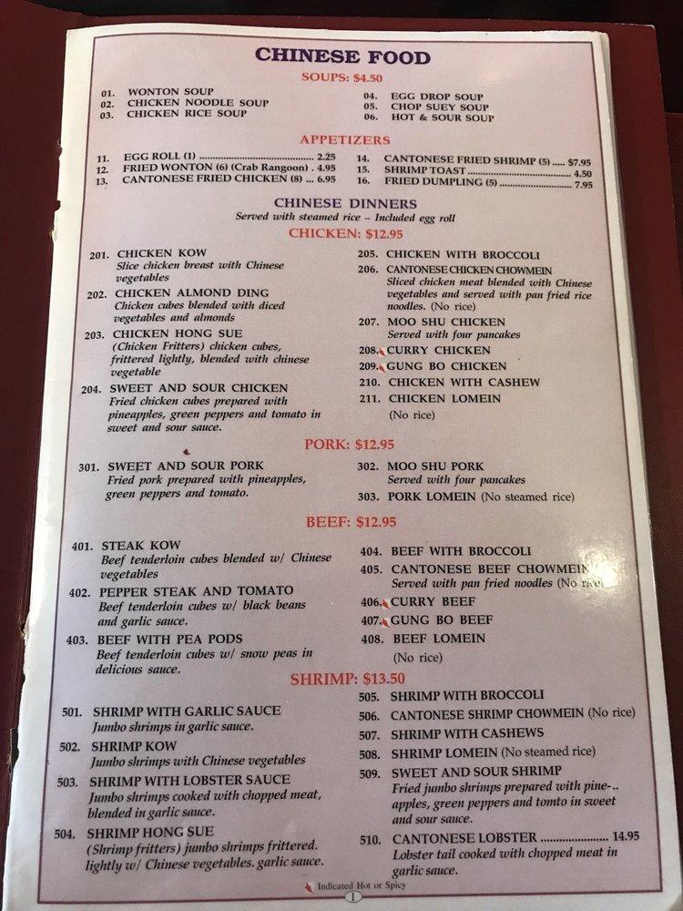 Menu at Phan's Garden Restaurant, Milwaukee