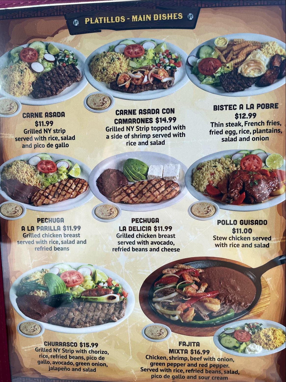 Menu at Cerritos Restaurant, Glen Burnie