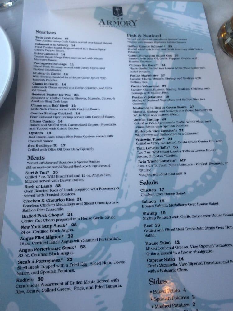 Menu at The Armory NJ restaurant, Perth Amboy