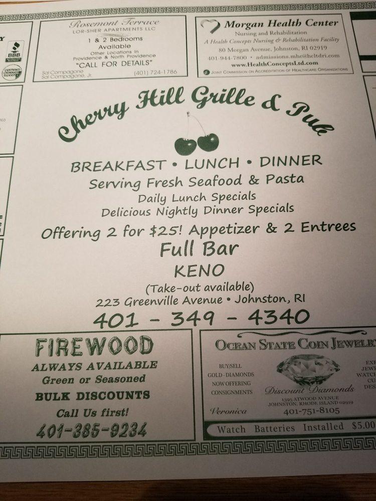 Menu at Cherry Hill Grill pub & bar, Johnston