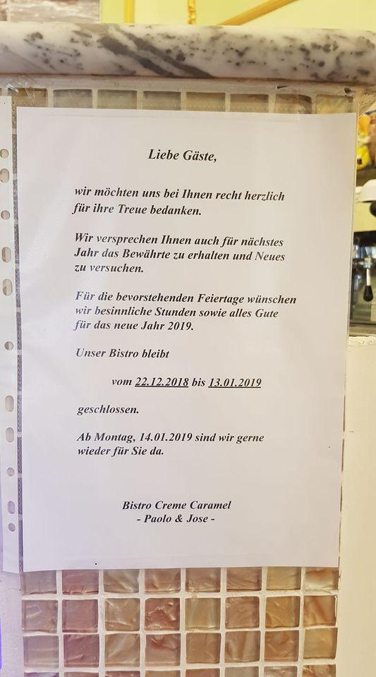 Speisekarte von Creme Caramel cafe, Berlin, Pariser Str. 59