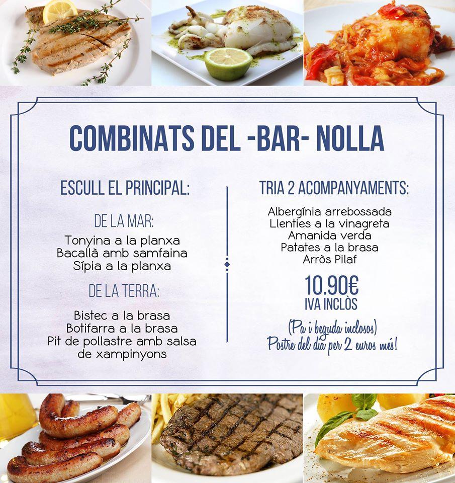 Menu at Bar Nolla, Barcelona