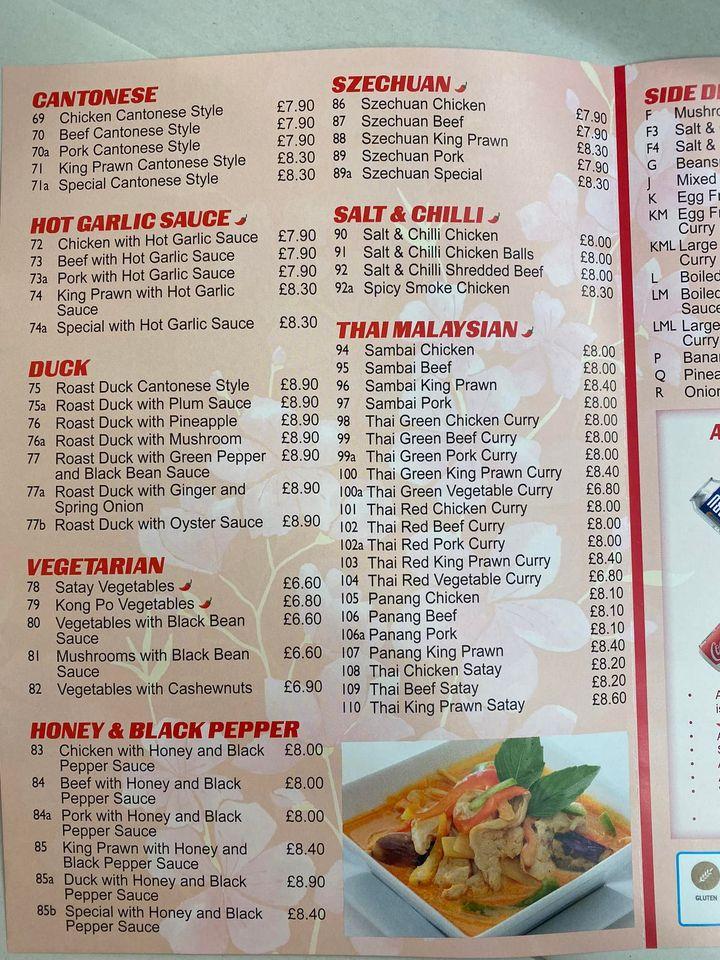 Menu at Martins Takeaway fast food, Bo'ness