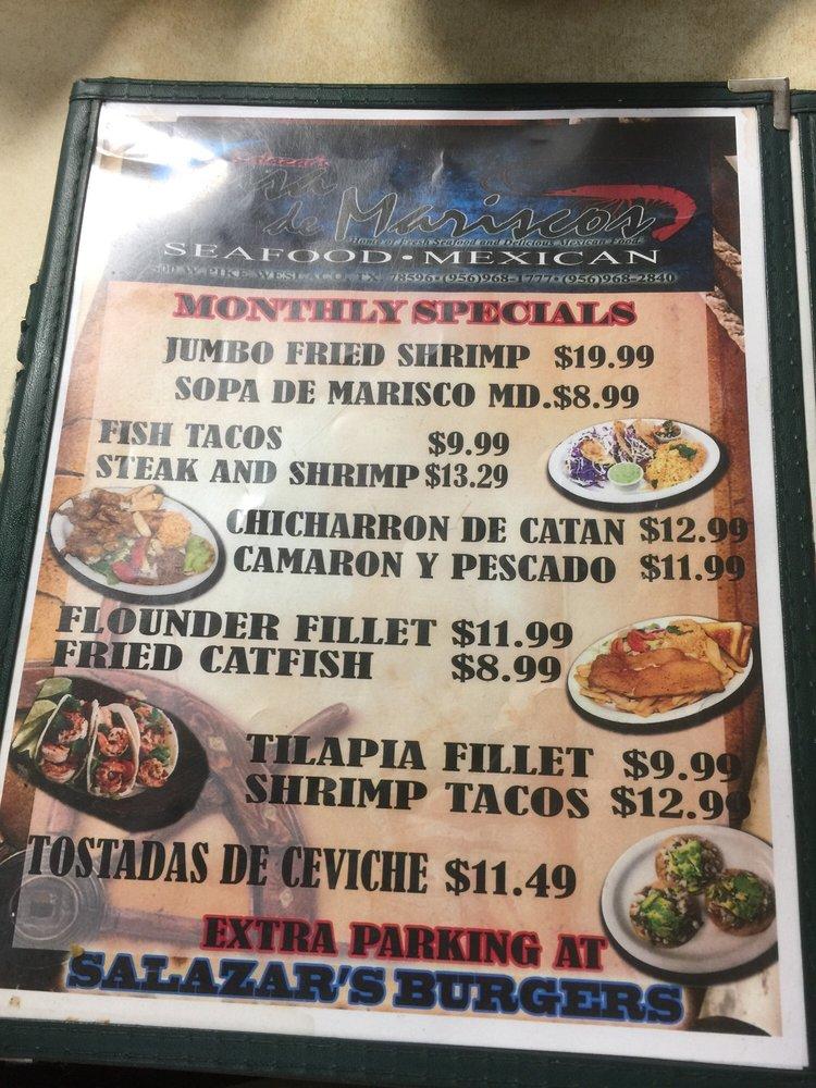 Menu at Casa De Marisco restaurant, Weslaco