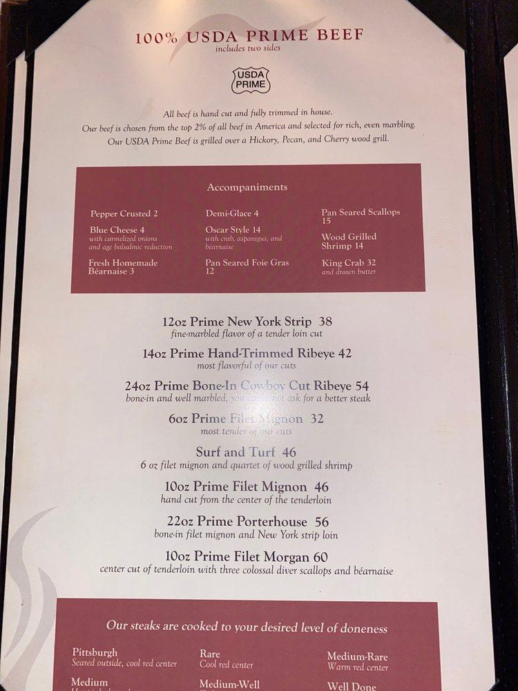 Menu at Embers Wood Grill steakhouse, Gainesville