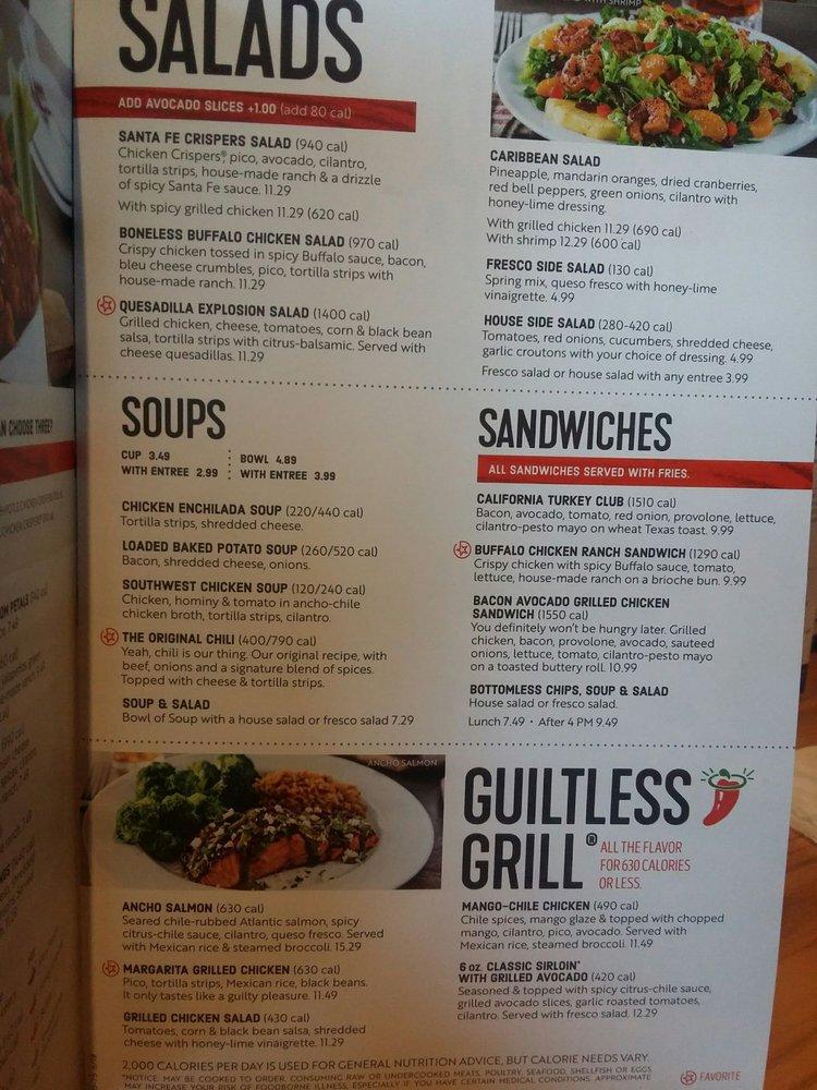 Menu At Chilis Grill And Bar Frankfort