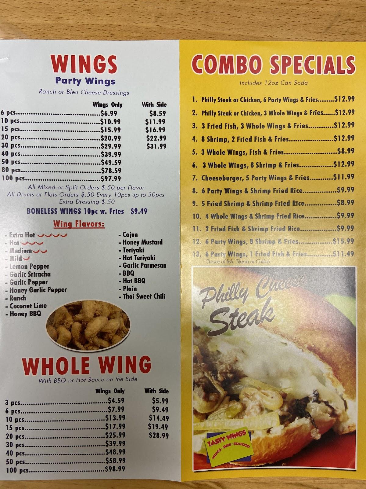 Menu at Tasty Wings restaurant, Mangonia Park