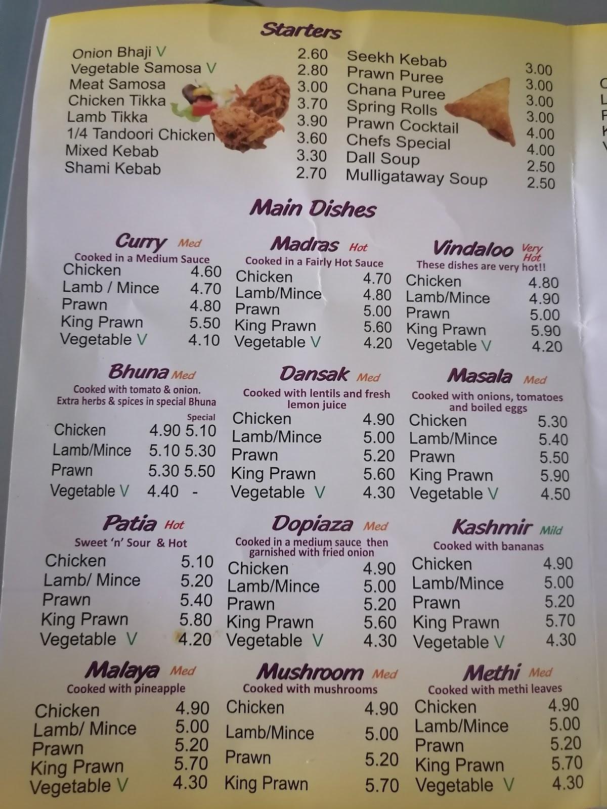 Menu at Naheem fast food, Rotherham