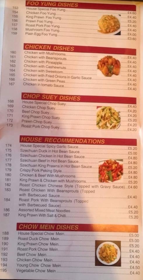 Menu at Rising Moon fast food, Porthcawl