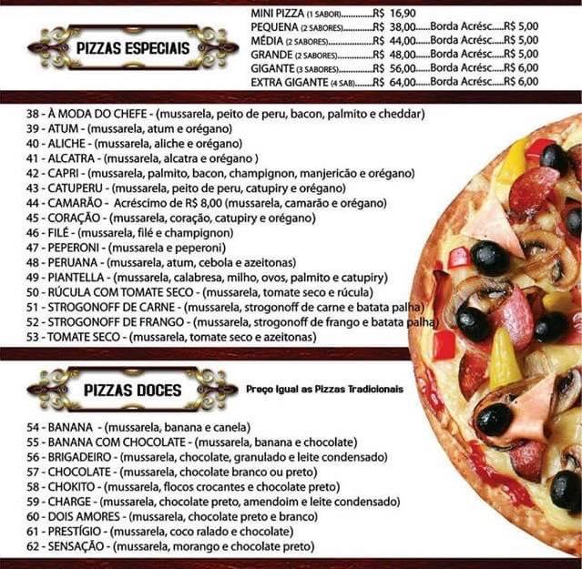 Menu at Piantella Pizzaria, Joinville