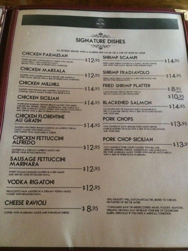 Menu at Joe's Mill Hill Saloon pub & bar, Trenton