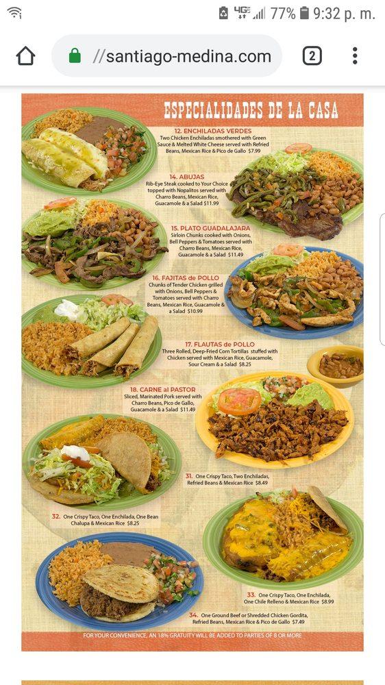 Menu at Taqueria El Tapatio restaurant, Dumas, Guy Lane Plz