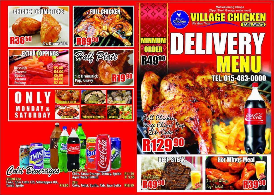 Speisekarte von Village Chicken restaurant, Mokopane