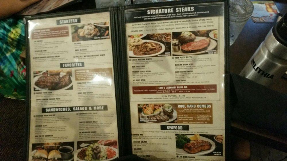 Menu at Cool Hand Luke's Steakhouse, Clovis