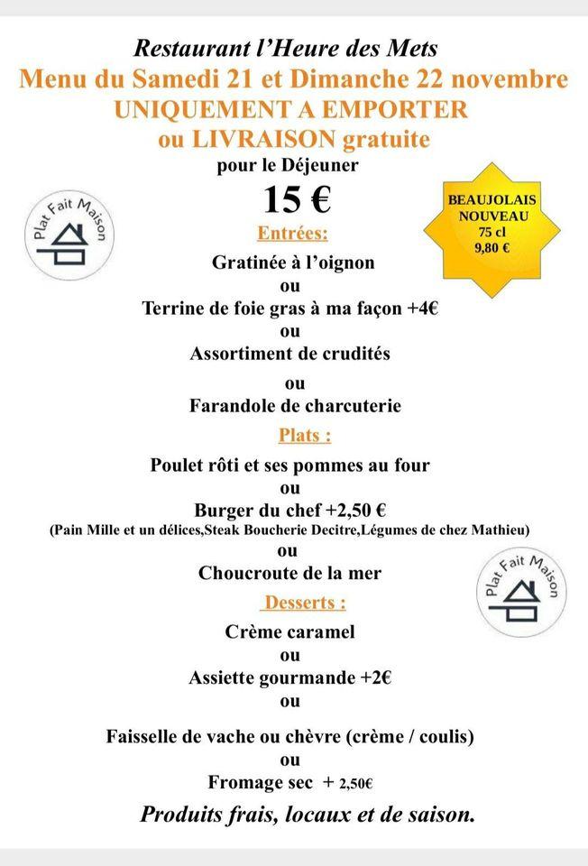 Menu Au L Heure Des Mets Restaurant Saint Chamond