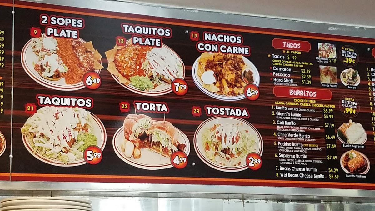 Menu at Giannis Burgers restaurant, Gardena