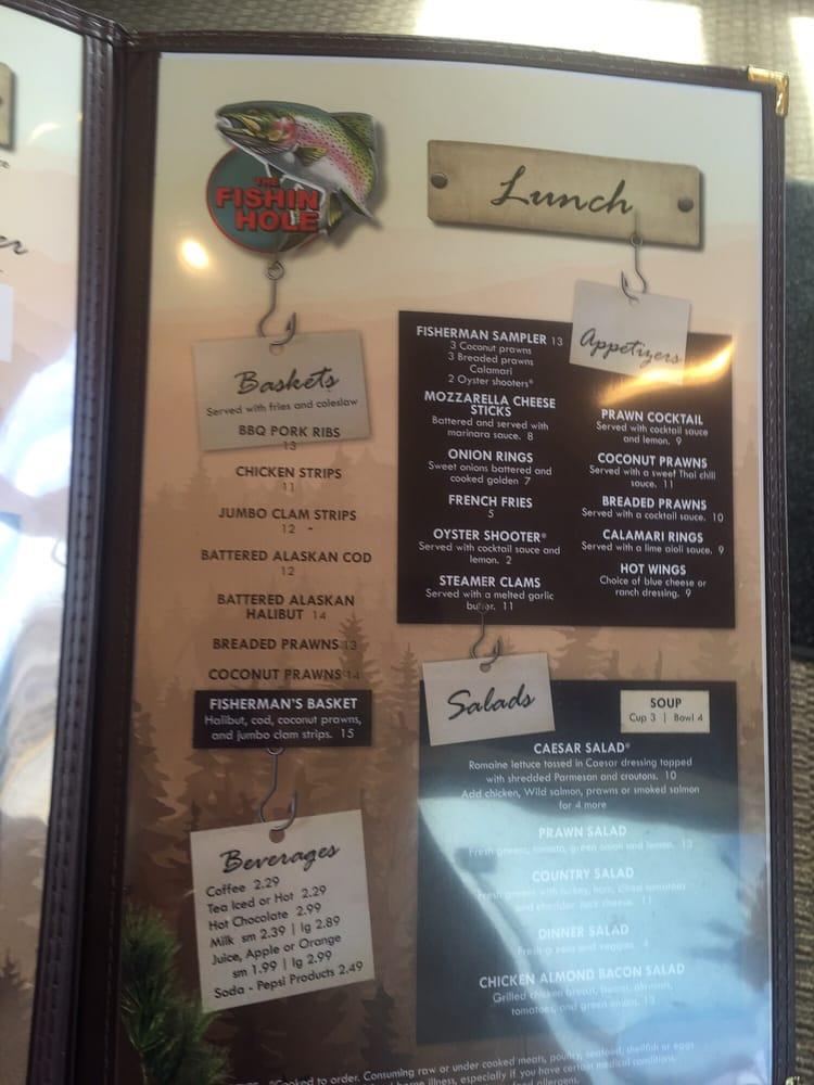 Menu at Fishin Hole Restaurant, Montesano
