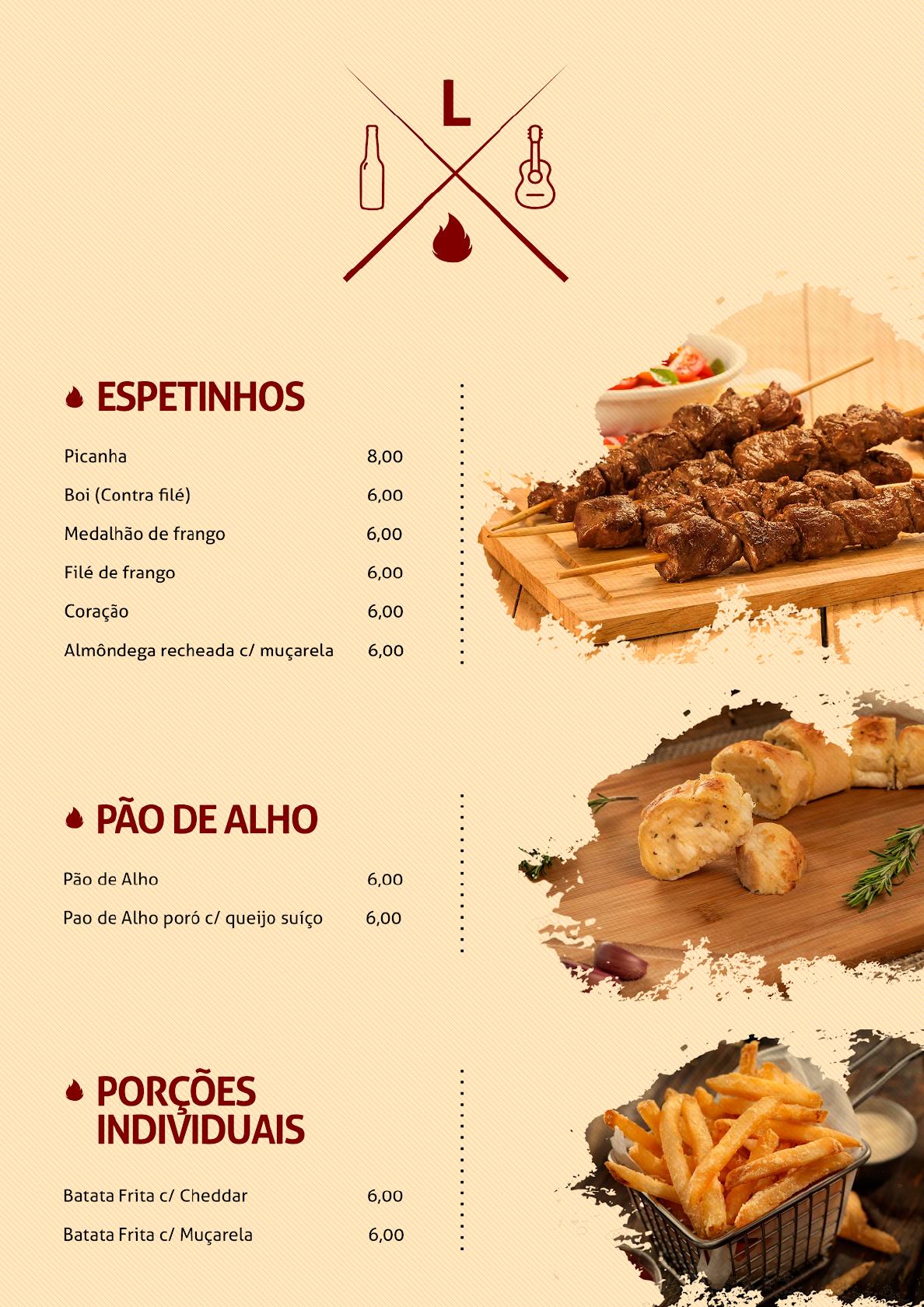Espeto Labareda cardápio