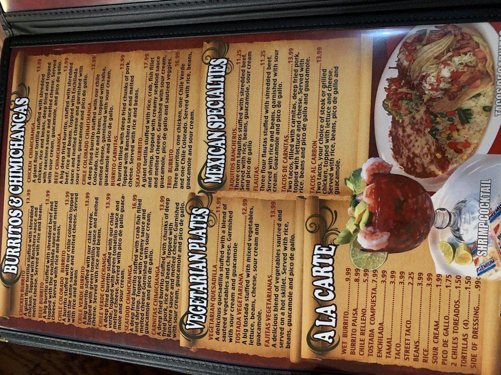 Menu at El Patio Mexican Grill restaurant, Bakersfield, Stockdale Hwy