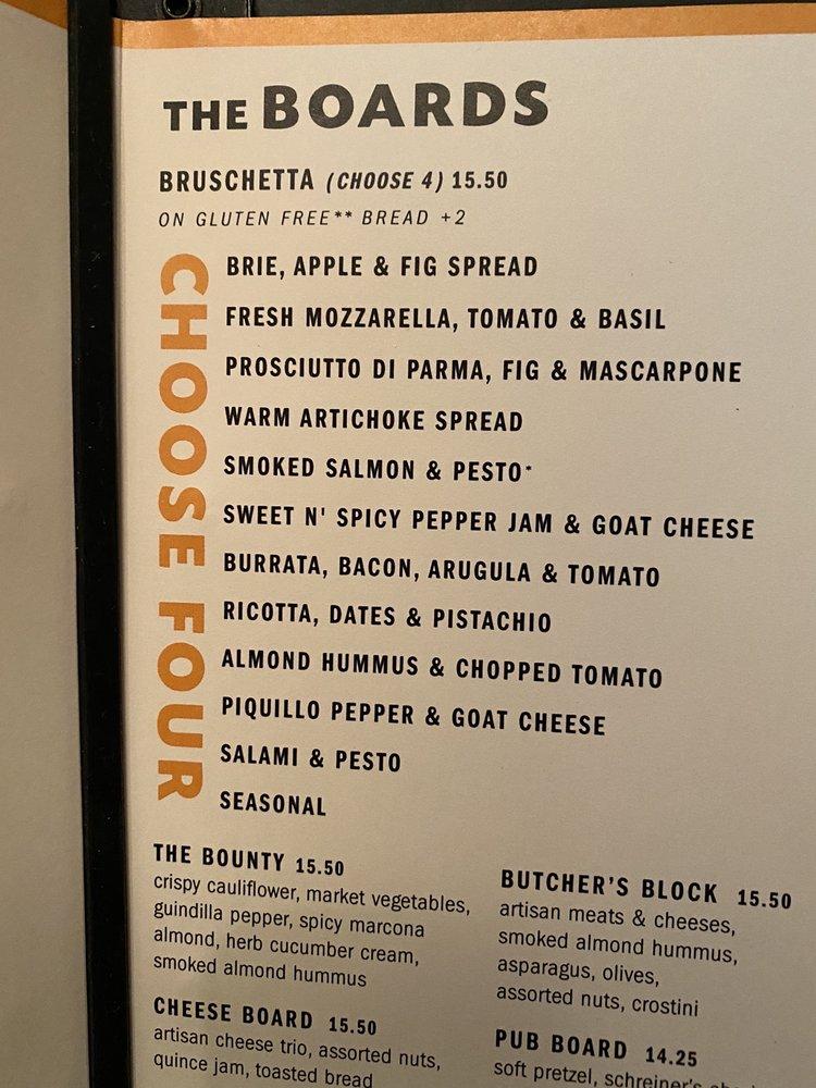 Menu at Postino Grant pub & bar, Tucson