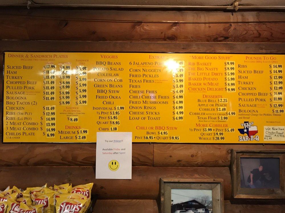 Menu at Texas Pit BBQ, Saginaw, 324 S Saginaw Blvd