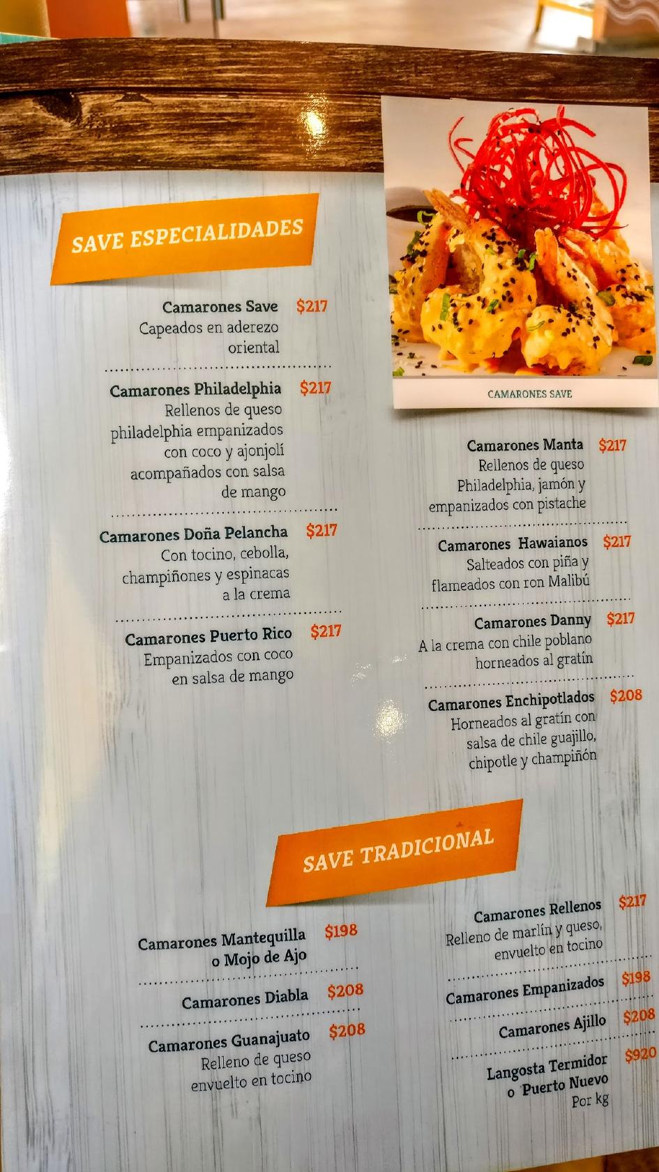 Carta de Restaurante Save Av. Patria, Zapopan, Av. Patria 574